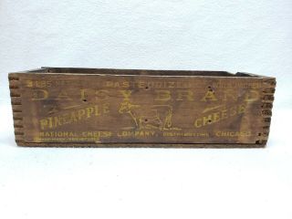 Antique Vintage Daisy Brand Cheese Dairy Cow Advertising Chicago Wood Crate Box