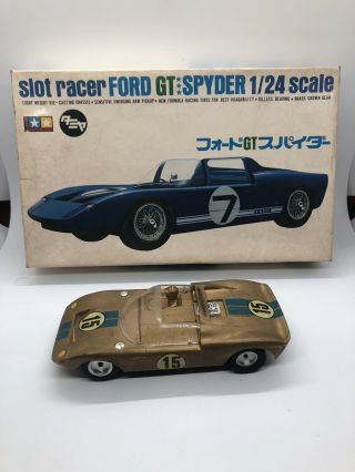 Vintage Tamiya Japan 1/24 Scale Ford Gt Spyder Slot Car Racer