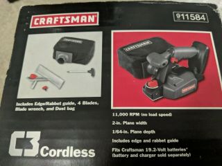 Rare,  Craftsman C3 Cordless 19.  2 Volt Hand Planer 9