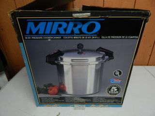 Mirro 22 Qt Quart Heavy Duty Polished Aluminum Pressure Cooker Canner Vintage