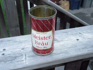 2nd Vtg Meister Brau Metallic Series Fiesta ? Flat Top Beer Can Chicago Last 1