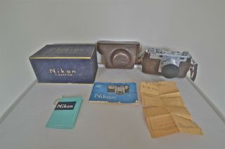 Vintage Nikon S Sp S2 Camera Nikkor S.  C.  50mm 1.  4 Lens Box/case/paperwork