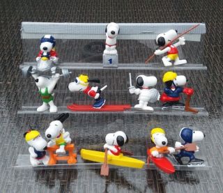 Vtg Snoopy 1984 Olympic Pvc Figures Full Set 12x Figurines Determined Production