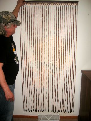 VTG Wood Bead Door Curtain Room Divider Hanging Hippie Door African American 6