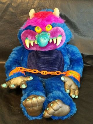 My Pet Monster 1986 Amtoy American Greetings Handcuffs Jumbo 28 " Vtg Toy Plush