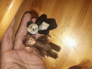Antique Schuco Panda Bear,  Monkey Iron Face Miniature Mohair