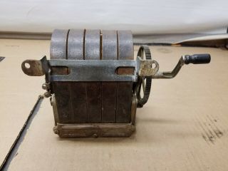 Vintage Antique 5 Bar Hand Crank Telephone Magneto Generator W/crank