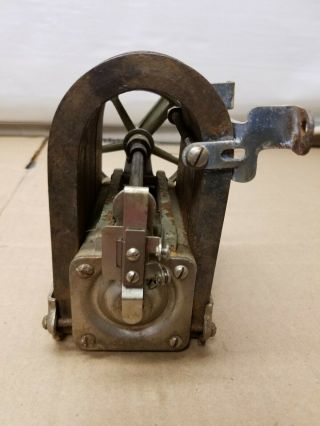 Vintage Antique 5 Bar Hand Crank Telephone Magneto Generator w/Crank 2