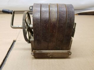 Vintage Antique 5 Bar Hand Crank Telephone Magneto Generator w/Crank 3