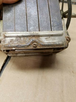 Vintage Antique 5 Bar Hand Crank Telephone Magneto Generator w/Crank 8