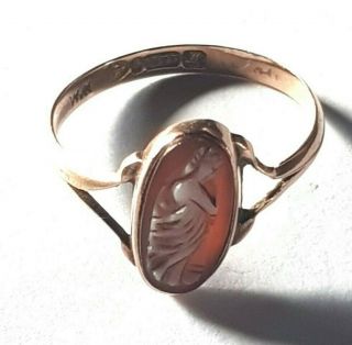 Arts & Crafts 9ct Rose Gold Cameo Ring Chester 1912