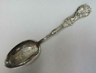 Large Antique Sterling Silver Souvenir Spoon,  Lewis & Clark Expo.  St.  Louis,  1905