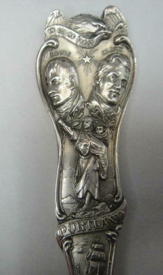 Large Antique Sterling Silver Souvenir Spoon,  Lewis & Clark Expo.  St.  Louis,  1905 3