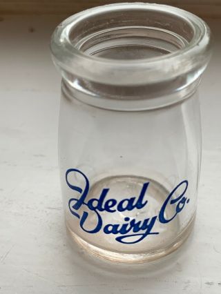 Vintage Restaurant Diner Glass Ideal Dairy Co.  Creamer Milk Coffee Dual Half & H