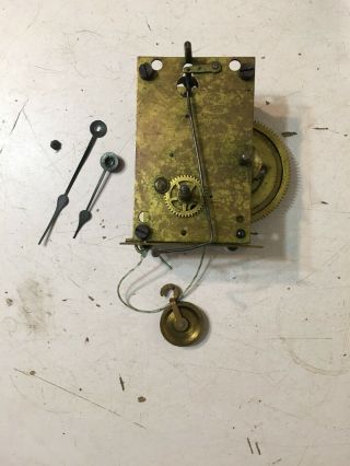 Vintage Weight Driven Banjo Or Wall Regulator Clock Movement With Hands