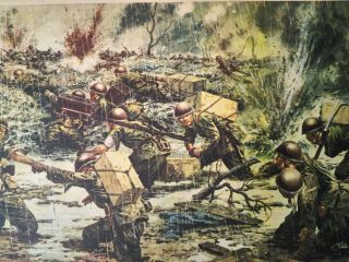 Wwii Japanese War Painting,  Active Use Of Transport Soldiers
