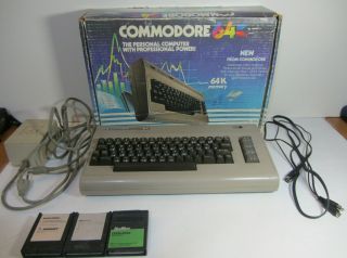 Vintage Commodore 64 Computer W/original Box & Games
