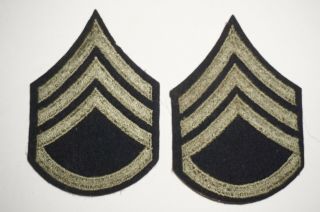 Staff Sergeant Rank Chevrons Patches Pair Wwii Us Army C1183