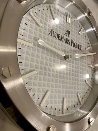 RARE Audemars Piguet 15” Collectors Wall Clock White Dial w/ white Index 3