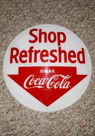 Ultra Rare 1950s Coca Cola Shop Refreshed Light Up Advertising Sign Panel