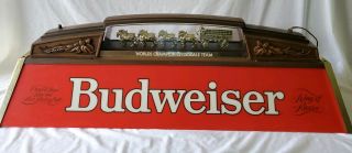 Vintage Budweiser World Champion Clydesdale Team Pool Table Light Billiards