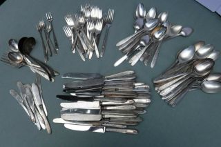 140pc Oneida Community Grosvenor Silverplate Flatware For Crafts Or Use