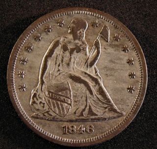 1846 Seated Liberty Dollar Very Rare Coin With Great Details