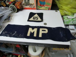 Wwii 2 Group Of Us Military Patch And An Mp Military Police Arm Band 1940s