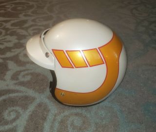 Vintage Bell Motorcycle / Atv Helmet With Visor - Pearl White,  Gold And Red