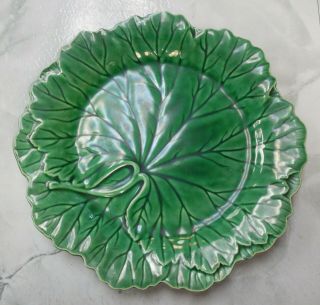 Wedgwood Vintage Majolica Green Cabbage Leaf Six (6) 8 " Salad Plates