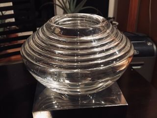 Vintage Signed Momentum Steuben Crystal Vase / Bowl Peter Aldridge 1986 - 1993