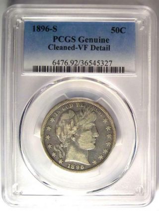 1896 - S Barber Half Dollar 50C - PCGS VF Details - Rare Date - Certified Coin 2