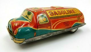 VINTAGE SET OF 3 TIN FRICTION TOY CARS FROM HAJI JAPAN GAS TRUCK & 2 TIN CARS 4