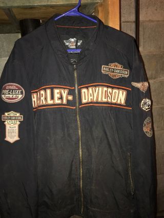 Vintage Harley Davidson Jacket Winbreaker Size 2xl W/ Patches