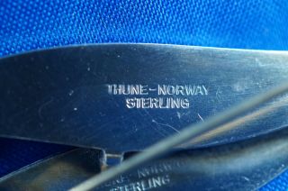 THUNE NORWAY STERLING SILVER ENAMEL LEAF BROOCH 5