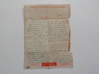 Wwii Letter V - Mail Form 1945 Germany Blown Clear Ground Deserve Death Ww Ii Ww2