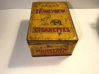 Rare Old Vintage Bears Honeydew Virginia Cigarettes Ad Litho Tin Box Trade Mark 2
