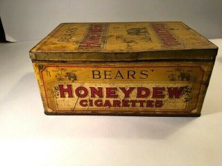 Rare Old Vintage Bears Honeydew Virginia Cigarettes Ad Litho Tin Box Trade Mark 5
