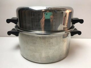 Vtg Saladmaster 6 Qt Dutch Oven Roasting Pan W/dome Lid 18 - 8 Tri Clad Dallas