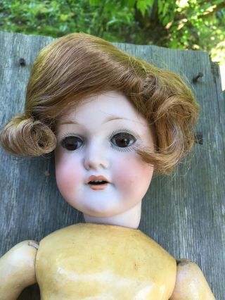 Antique German Bisque Doll Cm Bergmann 1916 Blue Sleep Eyes