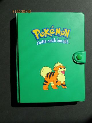 Pokemon Vintage Green Growlithe Card Album/binder - 4 Pocket