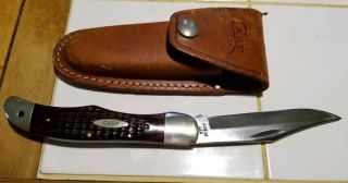 Vntg Case Xx Usa 6165 Sab Hunter Knife W/sheath 3 Dot 1977 Jigged Wood Exc Cond.