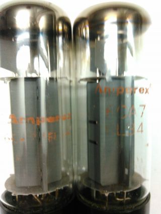 Vintage Matched Pair (2) Amperex Mullard EL34 6CA7 Vacuum Tubes Xf4 NOS Britain 2