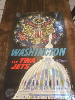 David Klein Twa Vintage Washington D.  C.  1960 Poster