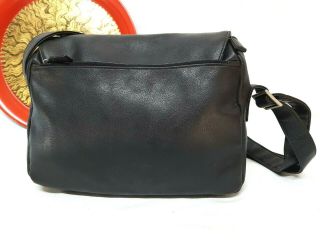 VINTAGE PRADA MEN ' S SMALL BLACK LEATHER CROSSBODY MESSENGER BAG 3