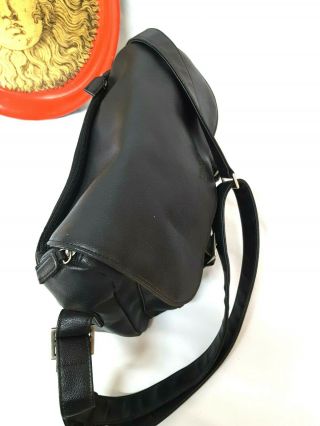 VINTAGE PRADA MEN ' S SMALL BLACK LEATHER CROSSBODY MESSENGER BAG 4