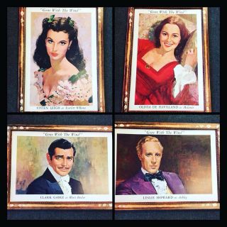 Vintage 1967 Gone With The Wind Large Counter Top Standees Gwtw Set 4 Classic