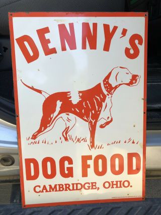 Vintage Metal Denny’s Dog Food Sign Feed Seed