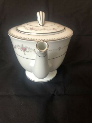 Noritake Fairmont 6102 Vintage China Tea Pot and Lid with Platinum Trim Teapot. 4