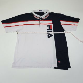 VTG FILA Men ' s XL White Polo Shirt 3